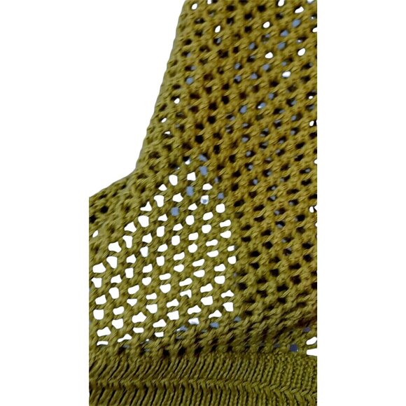 Chicos 3 US L Womens Top Open Knit Crochet Mesh Pullover V Neck Cotton Tunic - Picture 3 of 7